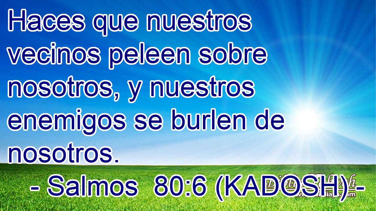  Haces que nuestros vecinos peleen sobre nosotros, y nuestros enemigos se burlen de nosotros. 
