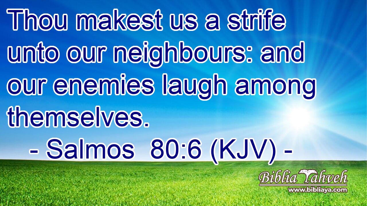 Thou makest us a strife unto our neighbours: and our enemies laugh among themselves.