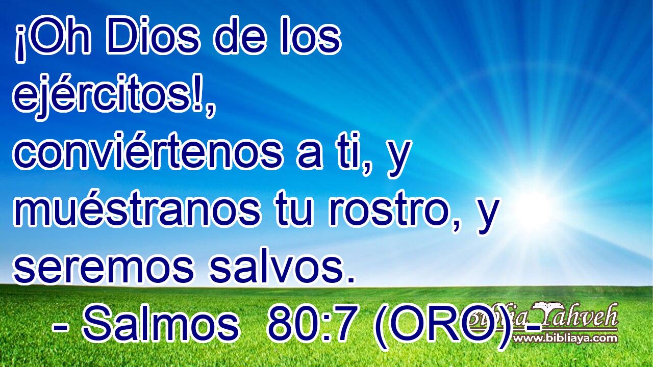  ¡Oh Dios de los ejércitos!, conviértenos a ti, y muéstranos tu rostro, y seremos salvos. 