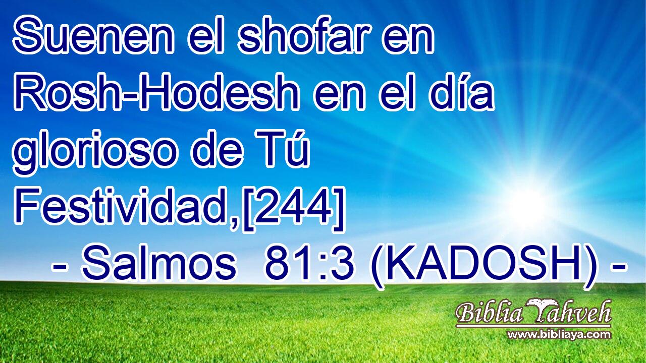  Suenen el shofar en Rosh-Hodesh en el día glorioso de Tú Festividad,[244] 