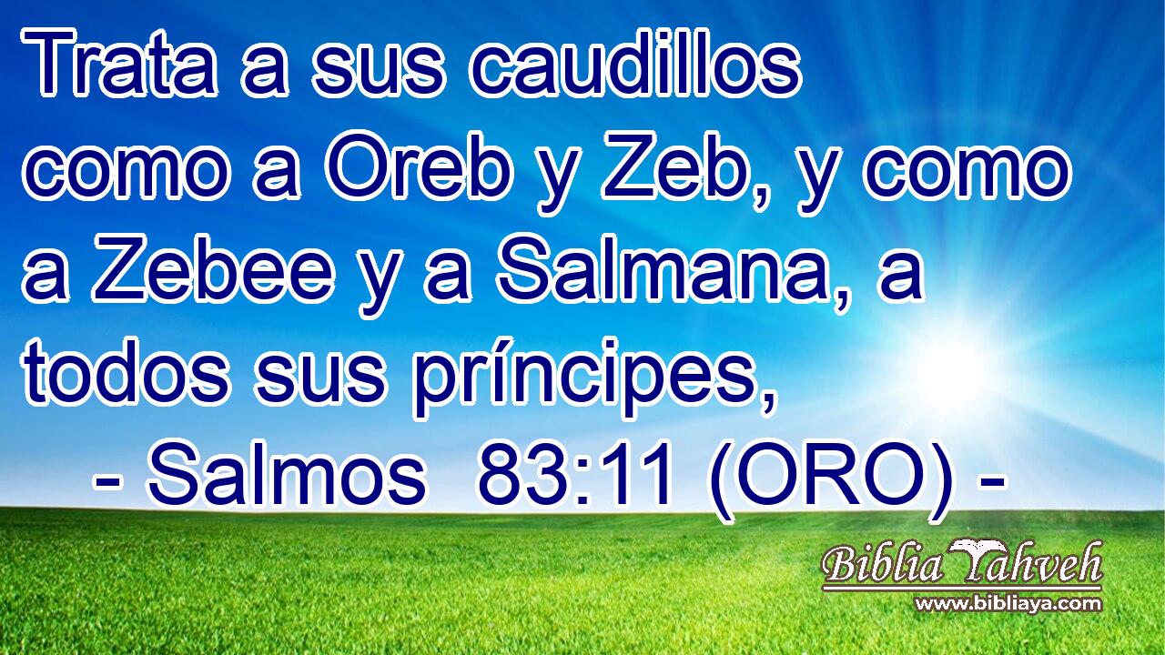  Trata a sus caudillos como a Oreb y Zeb, y como a Zebee y a Salmana, a todos sus príncipes, 