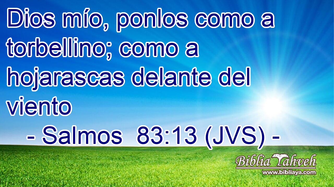 Dios mío, ponlos como a torbellino; como a hojarascas delante del viento