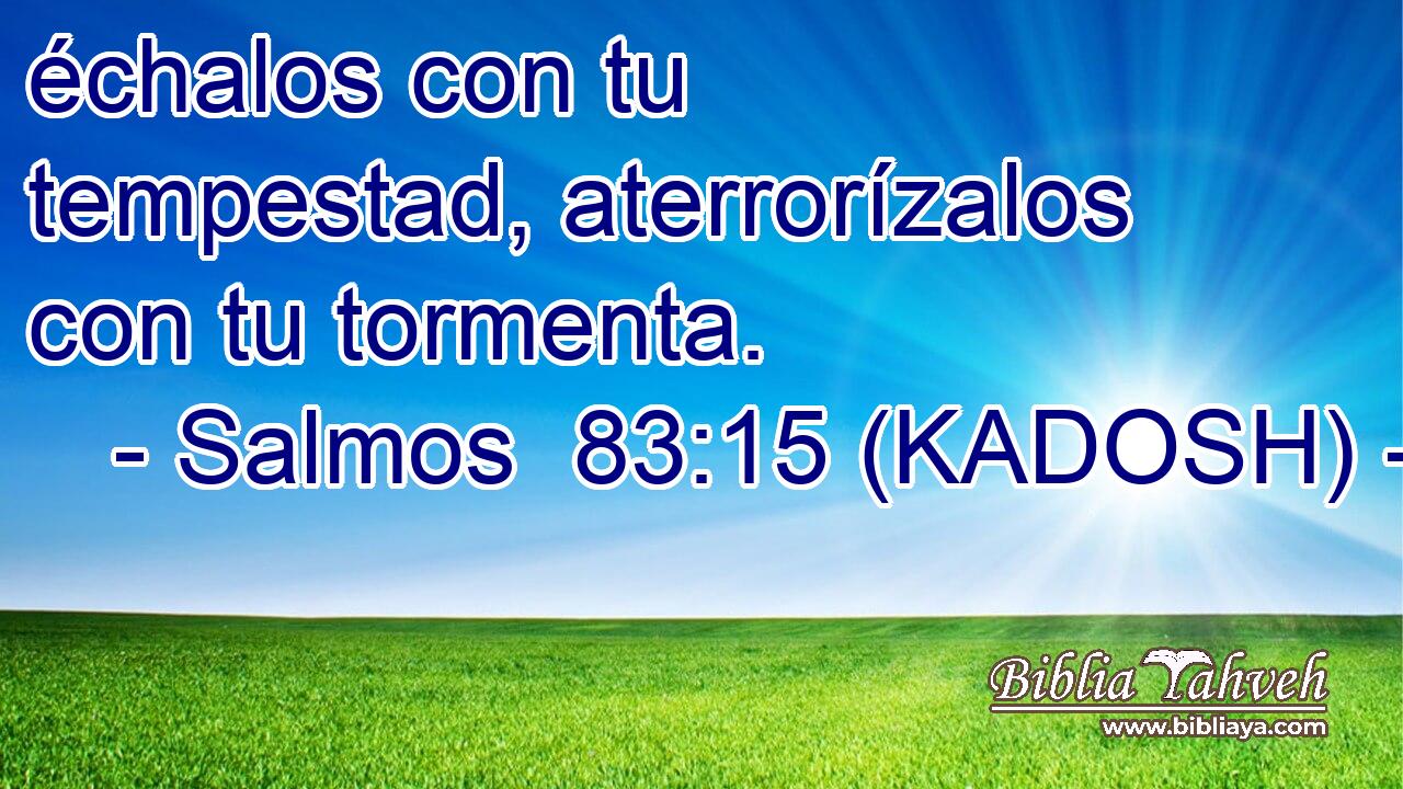  échalos con tu tempestad, aterrorízalos con tu tormenta. 