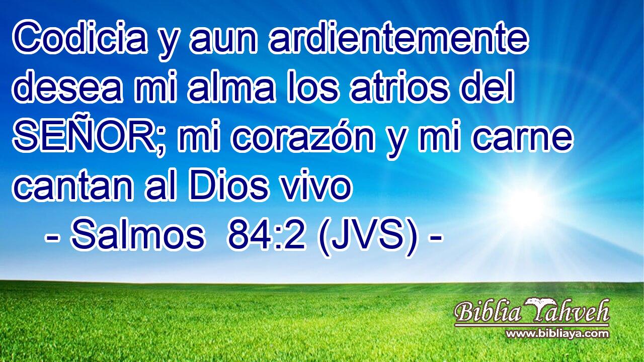 Codicia y aun ardientemente desea mi alma los atrios del SEÑOR; mi corazón y mi carne cantan al Dios vivo