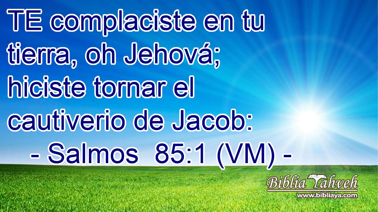  TE complaciste en tu tierra, oh Jehová; hiciste tornar el cautiverio de Jacob: 