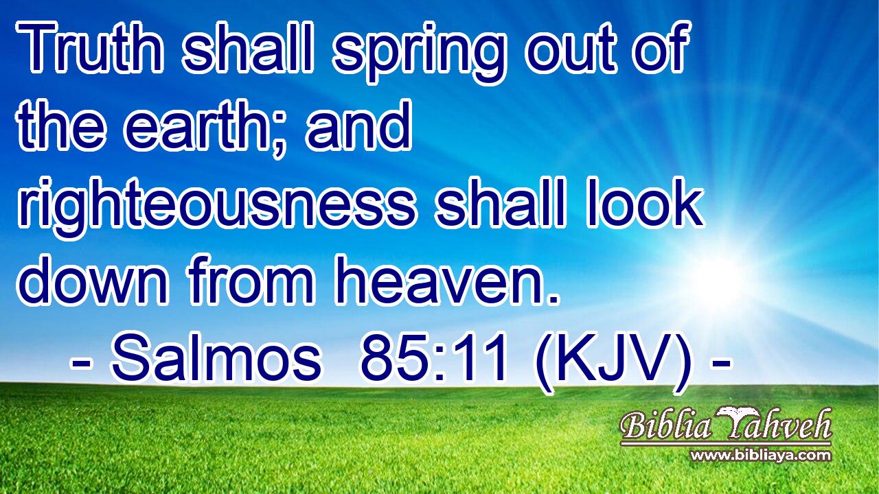 Truth shall spring out of the earth; and righteousness shall look down from heaven.
