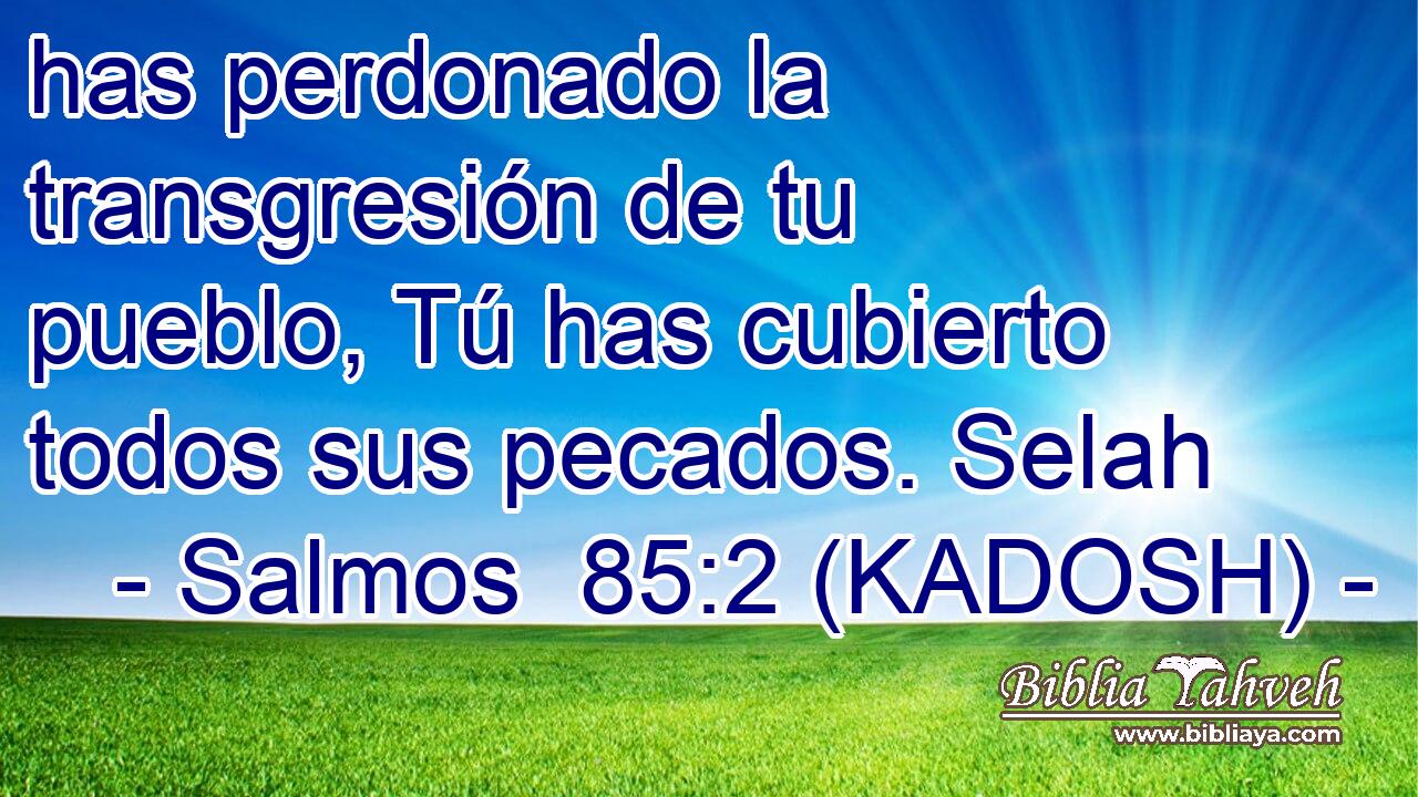  has perdonado la transgresión de tu pueblo, Tú has cubierto todos sus pecados. Selah 