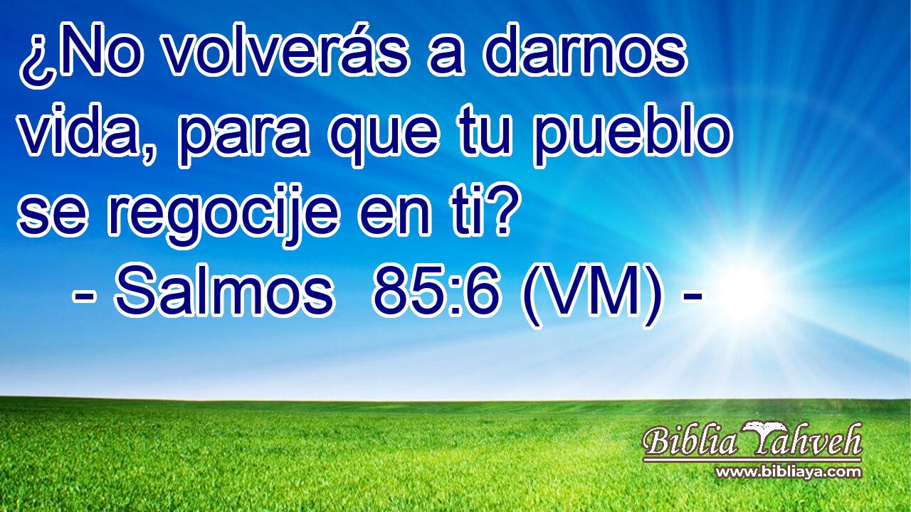  ¿No volverás a darnos vida, para que tu pueblo se regocije en ti? 