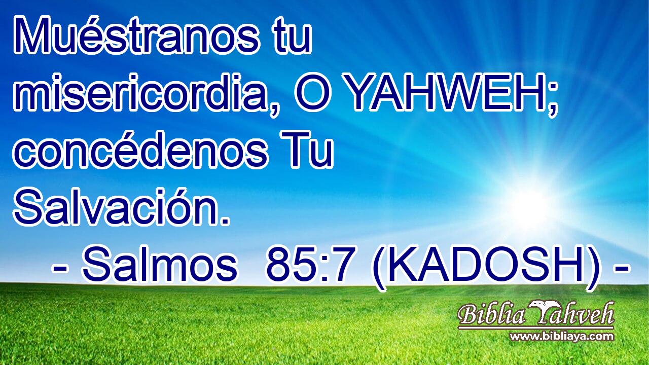  Muéstranos tu misericordia, O YAHWEH; concédenos Tu Salvación. 