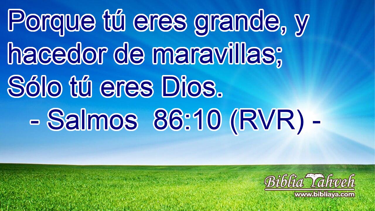 Porque tú eres grande, y hacedor de maravillas; Sólo tú eres Dios.