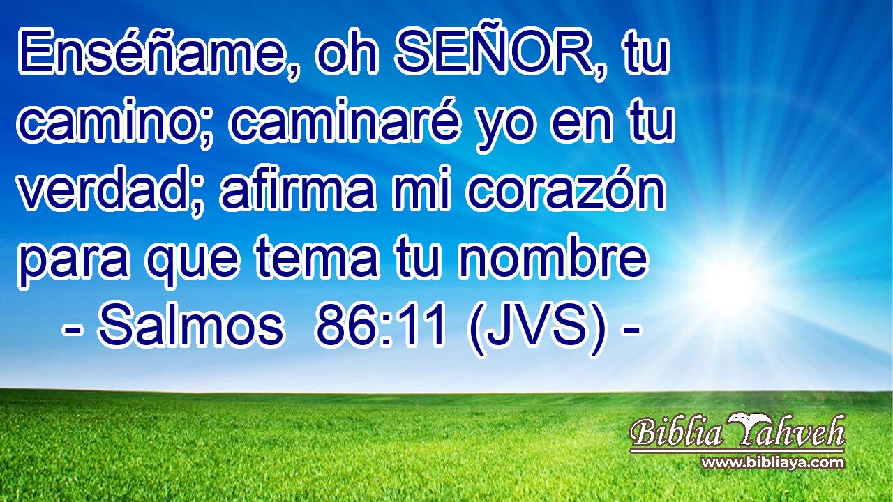 Enséñame, oh SEÑOR, tu camino; caminaré yo en tu verdad; afirma mi corazón para que tema tu nombre