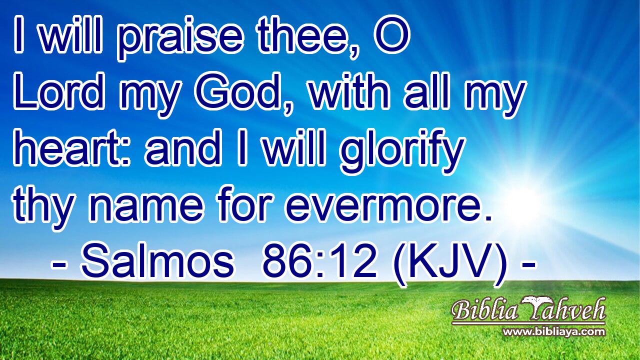 I will praise thee, O Lord my God, with all my heart: and I will glorify thy name for evermore.