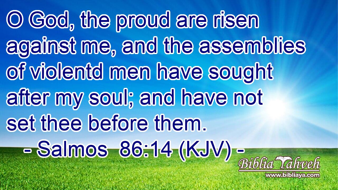 O God, the proud are risen against me, and the assemblies of violentd men have sought after my soul; and have not set thee before them.