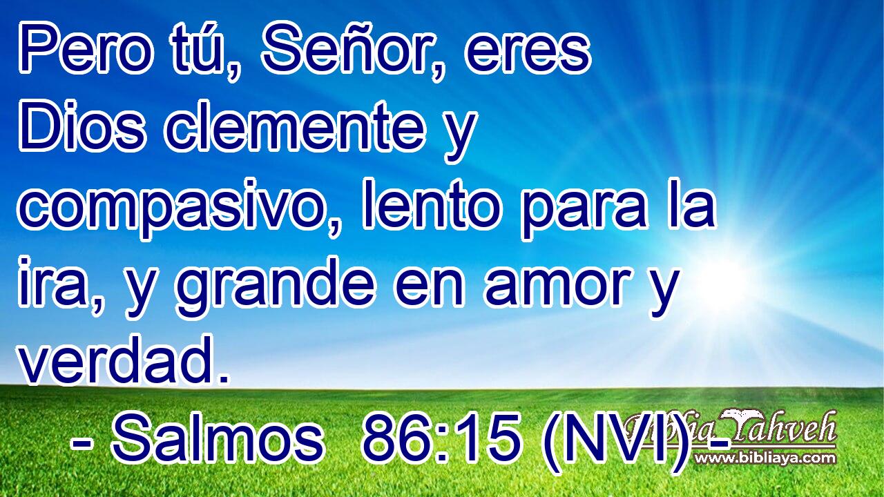  Pero tú, Señor, eres Dios clemente y compasivo, lento para la ira, y grande en amor y verdad. 