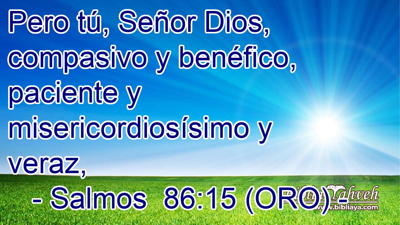  Pero tú, Señor Dios, compasivo y benéfico, paciente y misericordiosísimo y veraz, 