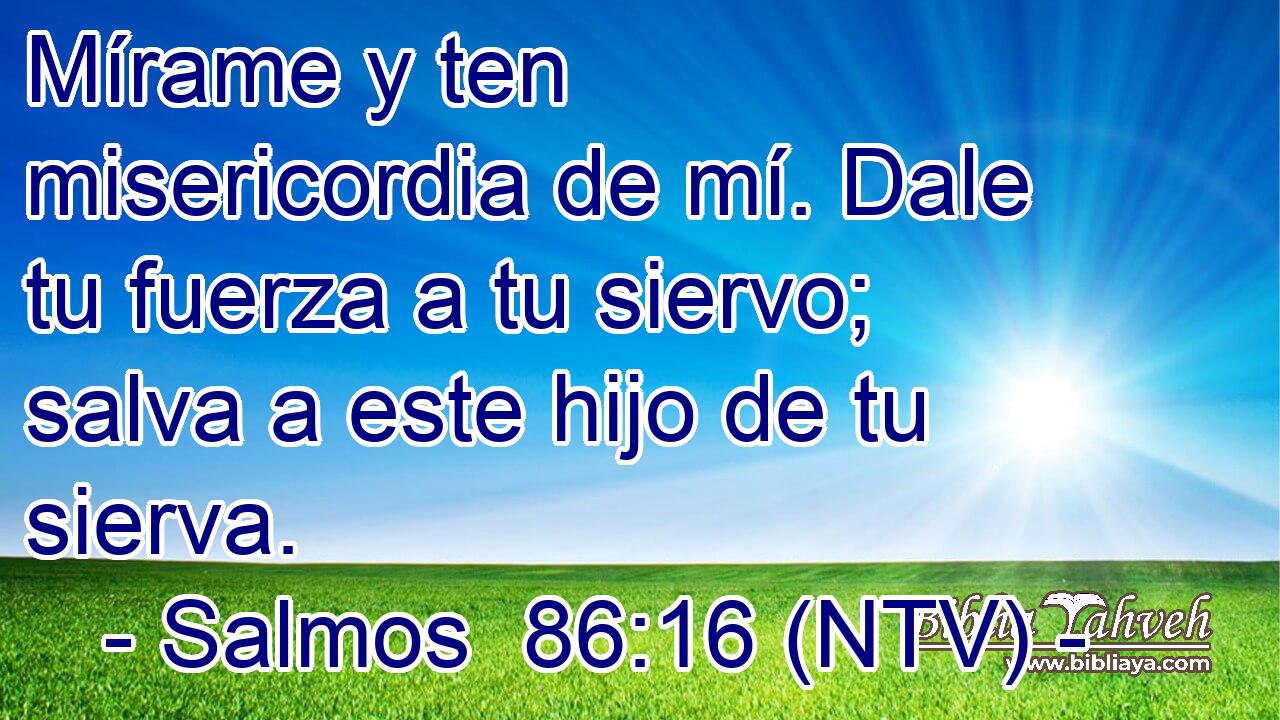 Mírame y ten misericordia de mí. Dale tu fuerza a tu siervo; salva a este hijo de tu sierva.