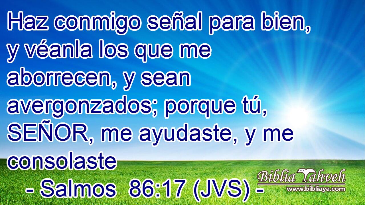 Haz conmigo señal para bien, y véanla los que me aborrecen, y sean avergonzados; porque tú, SEÑOR, me ayudaste, y me consolaste