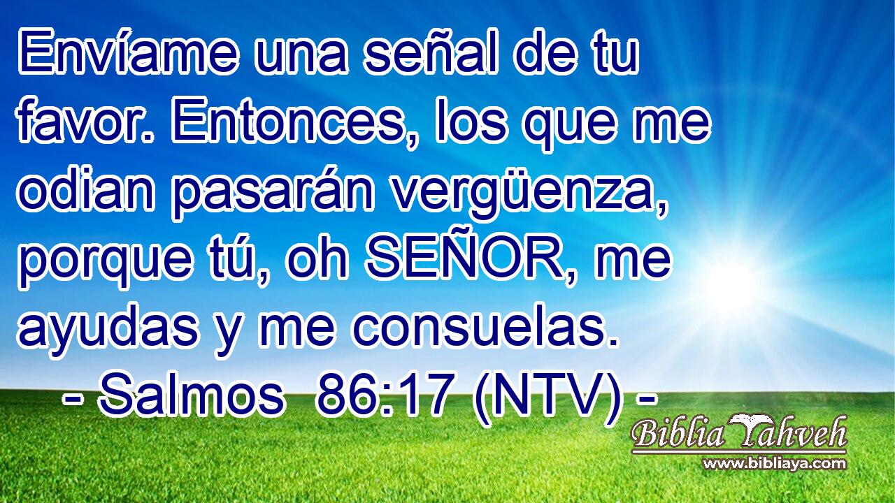 Envíame una señal de tu favor. Entonces, los que me odian pasarán vergüenza, porque tú, oh SEÑOR, me ayudas y me consuelas.