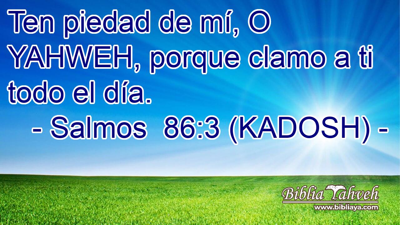  Ten piedad de mí, O YAHWEH, porque clamo a ti todo el día. 