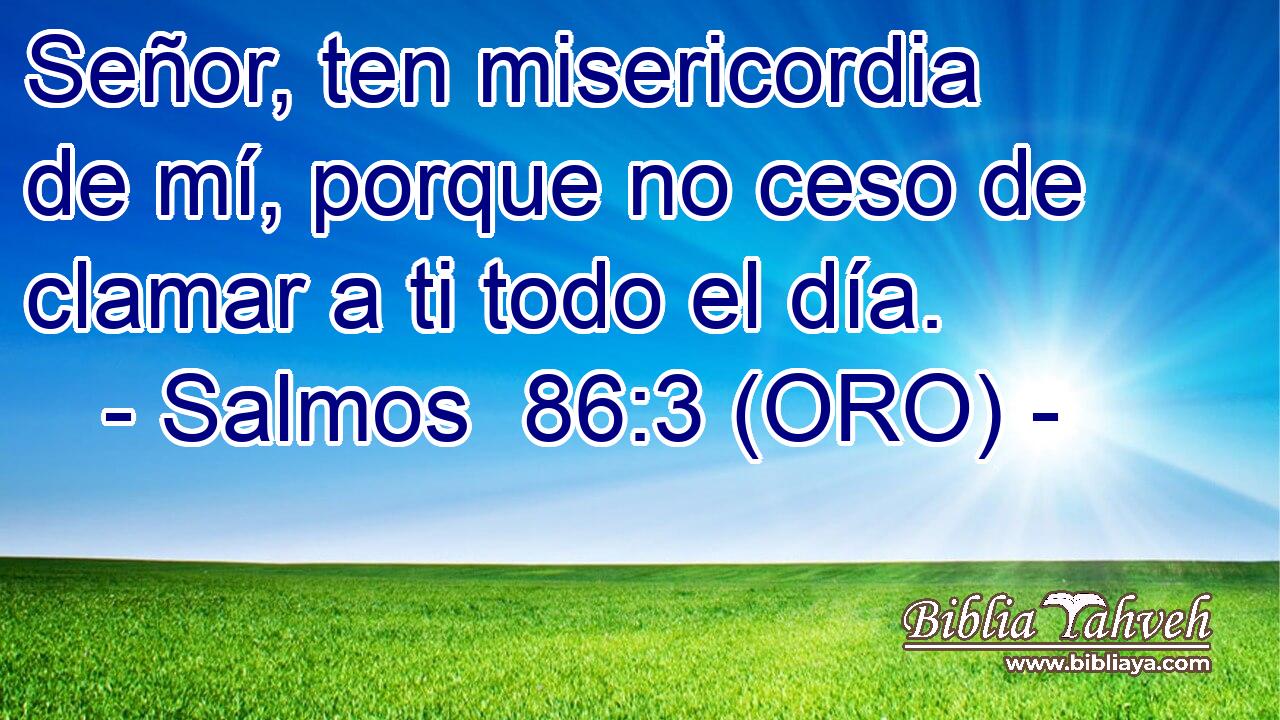  Señor, ten misericordia de mí, porque no ceso de clamar a ti todo el día. 