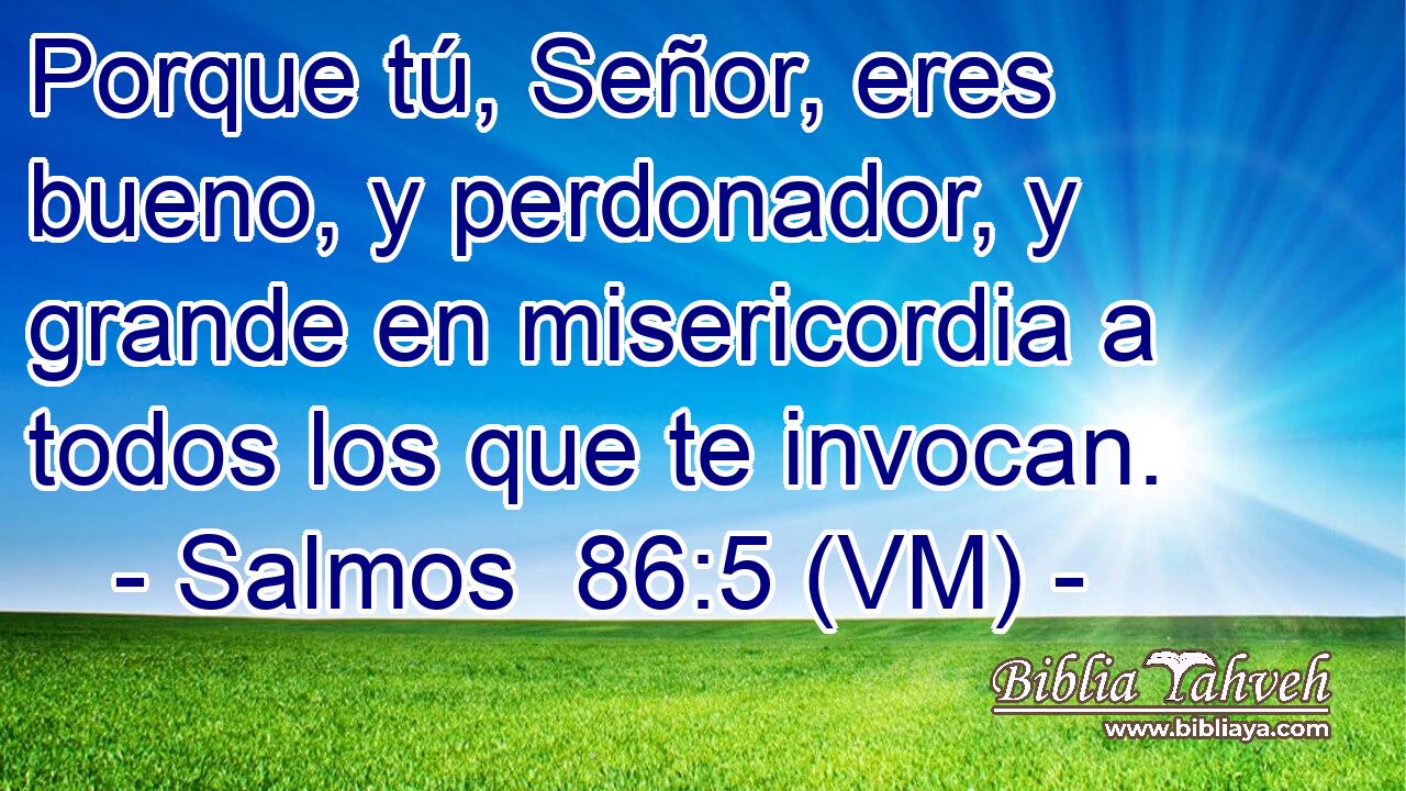  Porque tú, Señor, eres bueno, y perdonador, y grande en misericordia a todos los que te invocan. 