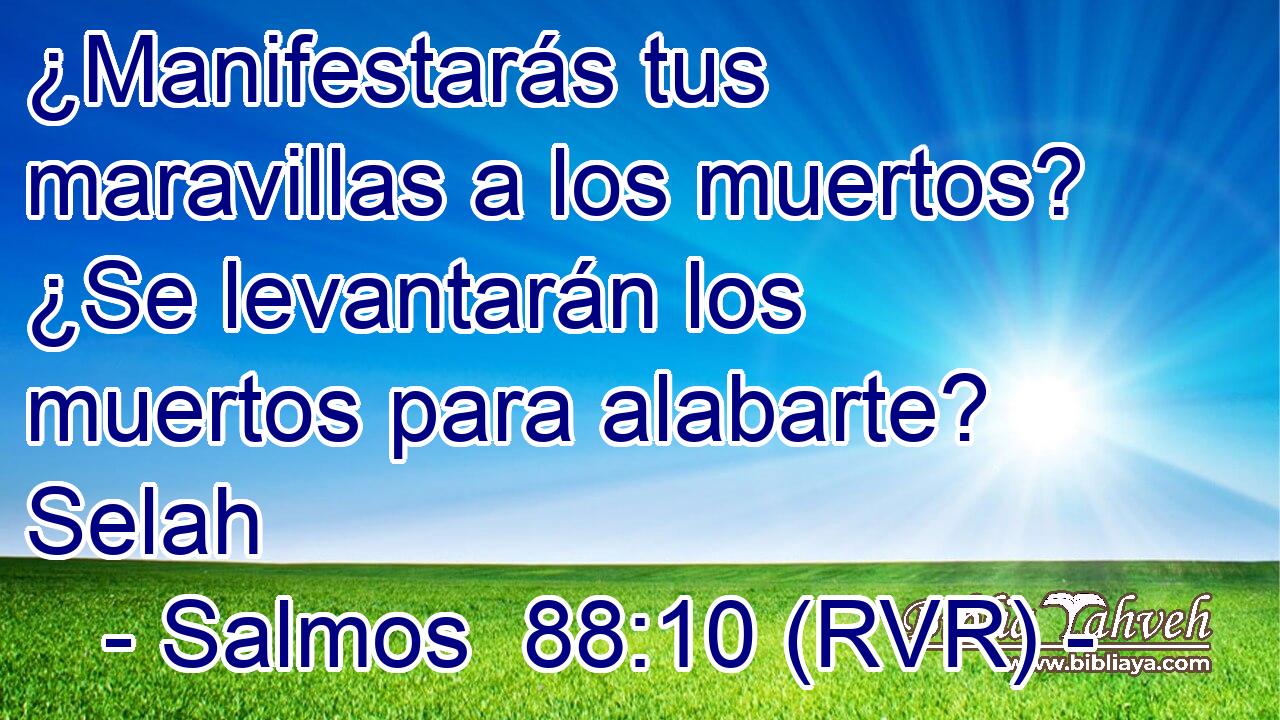 ¿Manifestarás tus maravillas a los muertos? ¿Se levantarán los muertos para alabarte? Selah