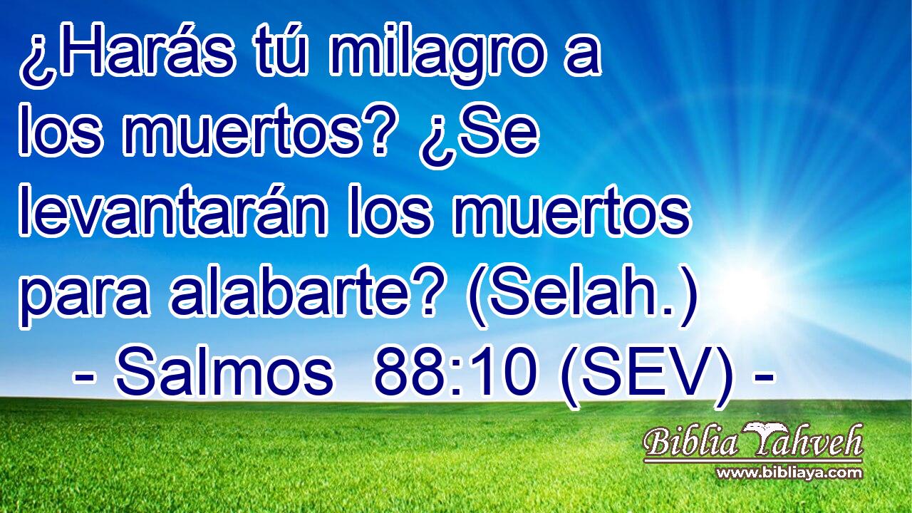 ¿Harás tú milagro a los muertos? ¿Se levantarán los muertos para alabarte? (Selah.)