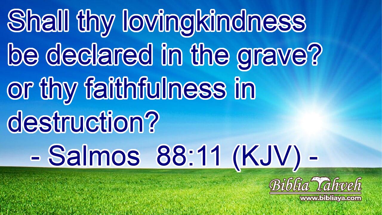 Shall thy lovingkindness be declared in the grave? or thy faithfulness in destruction?
