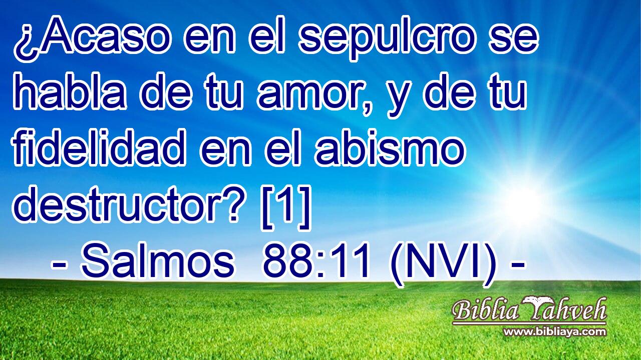  ¿Acaso en el sepulcro se habla de tu amor, y de tu fidelidad en el abismo destructor? [1] 