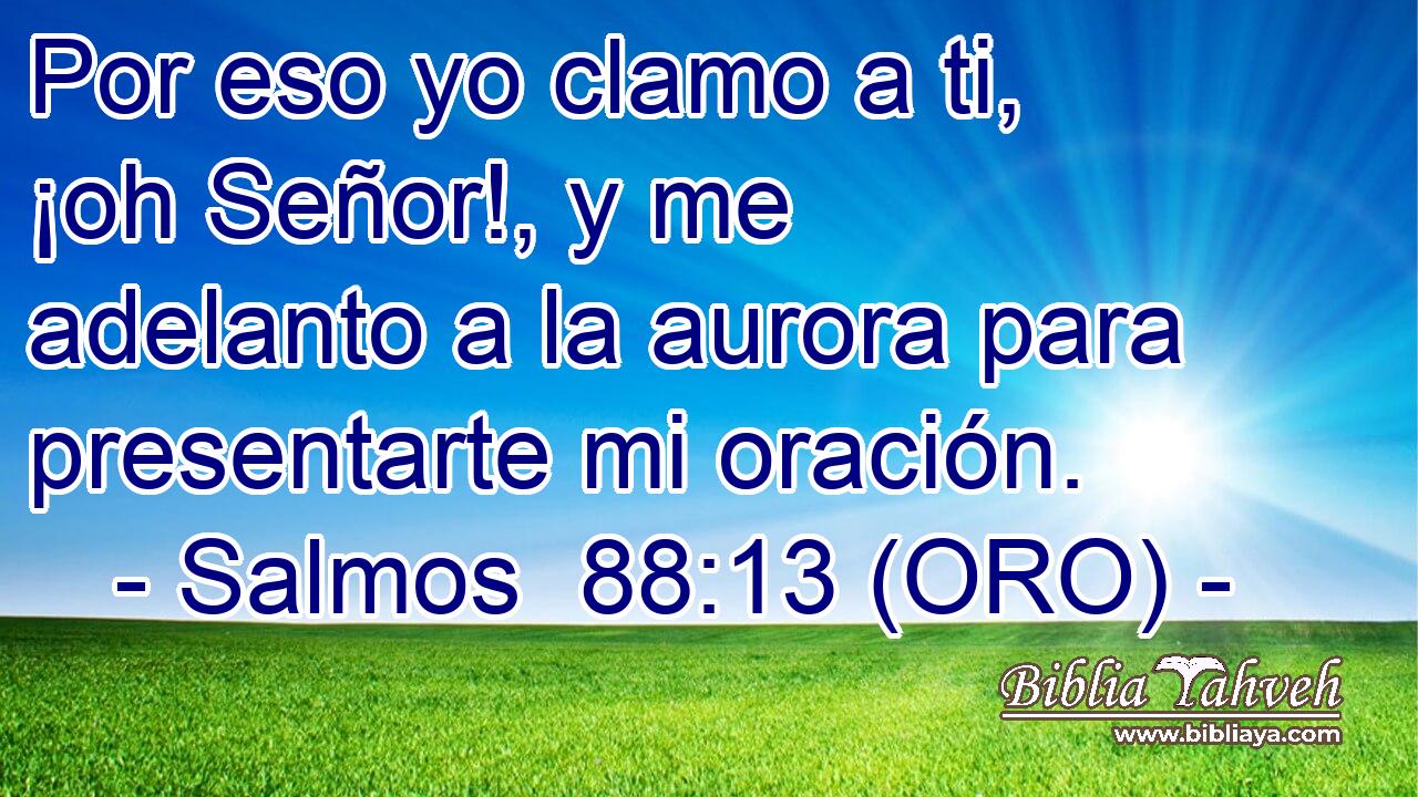  Por eso yo clamo a ti, ¡oh Señor!, y me adelanto a la aurora para presentarte mi oración. 