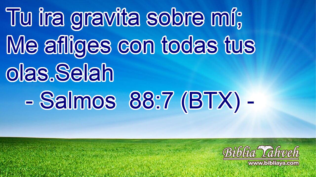 Tu ira gravita sobre mí; Me afliges con todas tus olas.Selah
