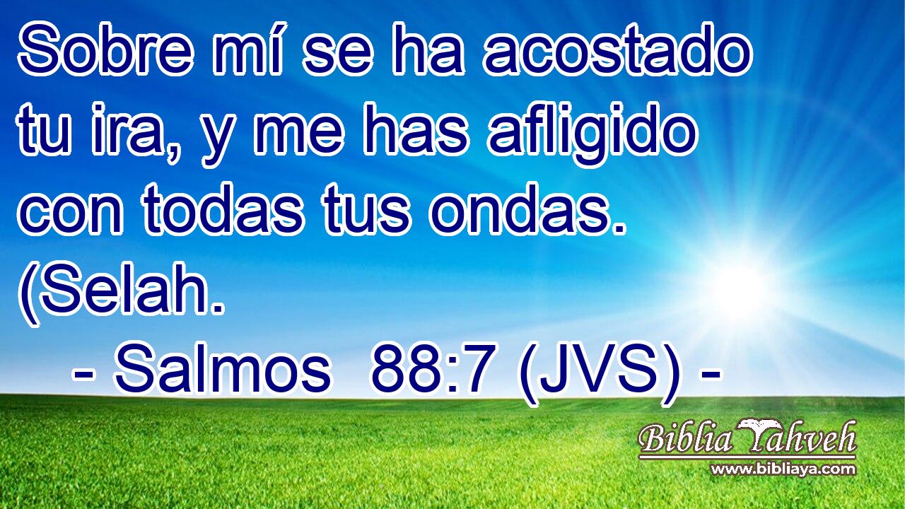 Sobre mí se ha acostado tu ira, y me has afligido con todas tus ondas. (Selah.