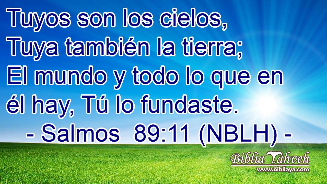  Tuyos son los cielos, Tuya también la tierra; El mundo y todo lo que en él hay, Tú lo fundaste. 