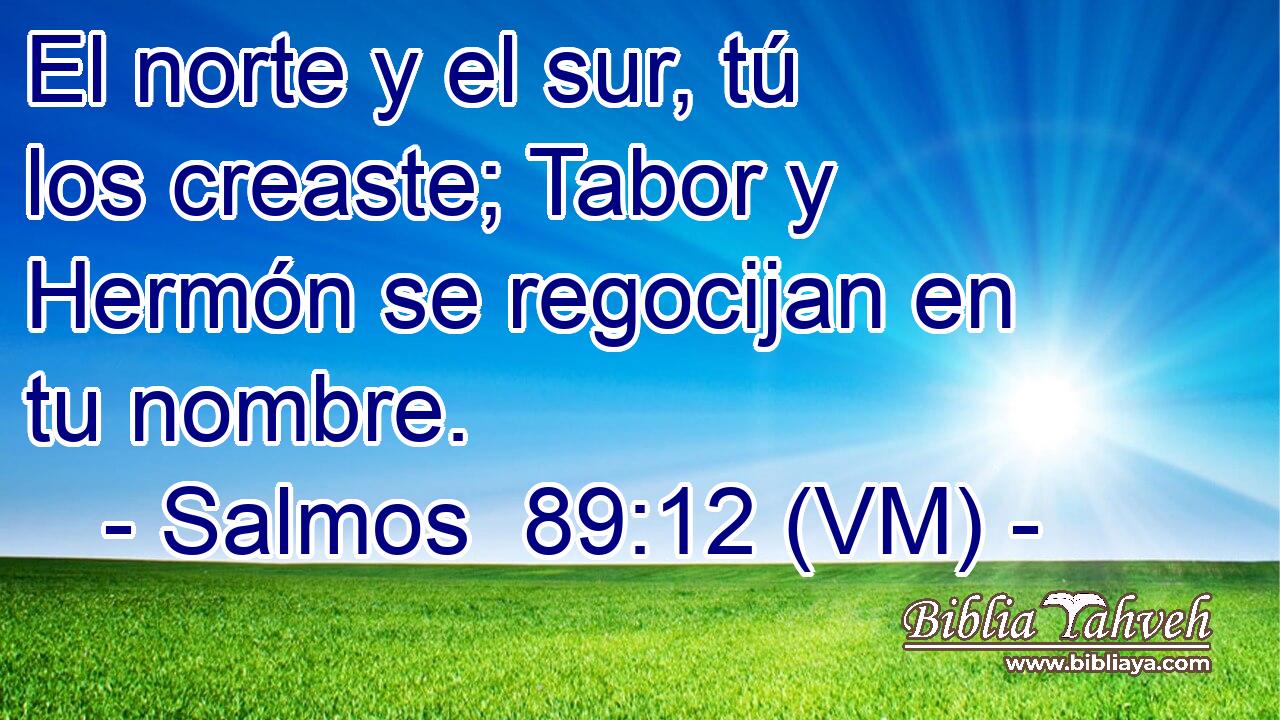  El norte y el sur, tú los creaste; Tabor y Hermón se regocijan en tu nombre. 