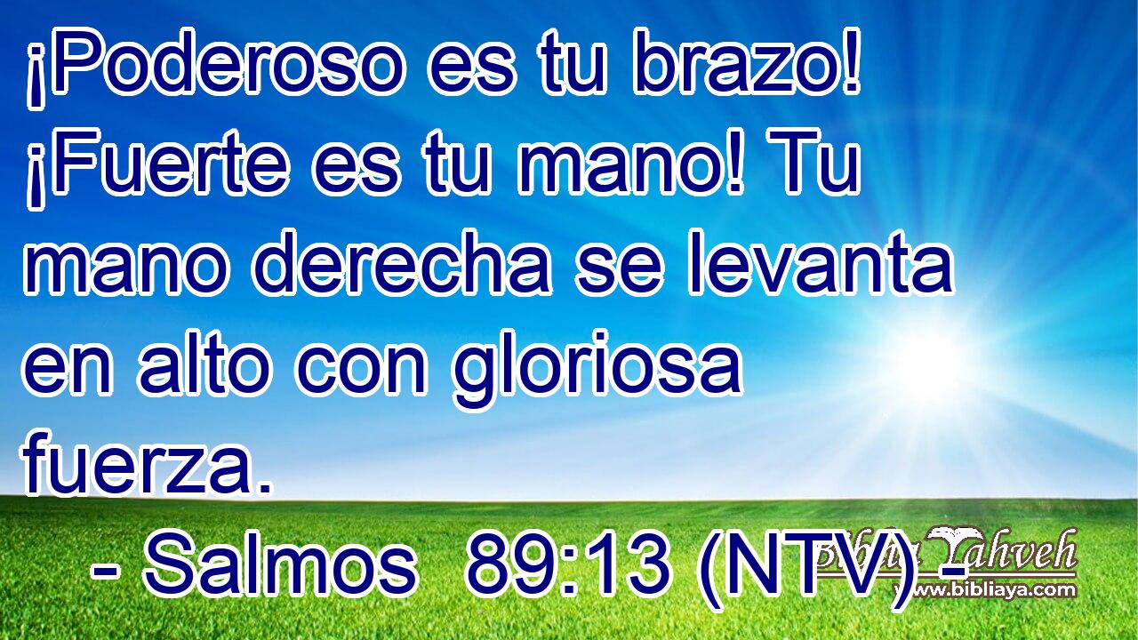 ¡Poderoso es tu brazo! ¡Fuerte es tu mano! Tu mano derecha se levanta en alto con gloriosa fuerza.