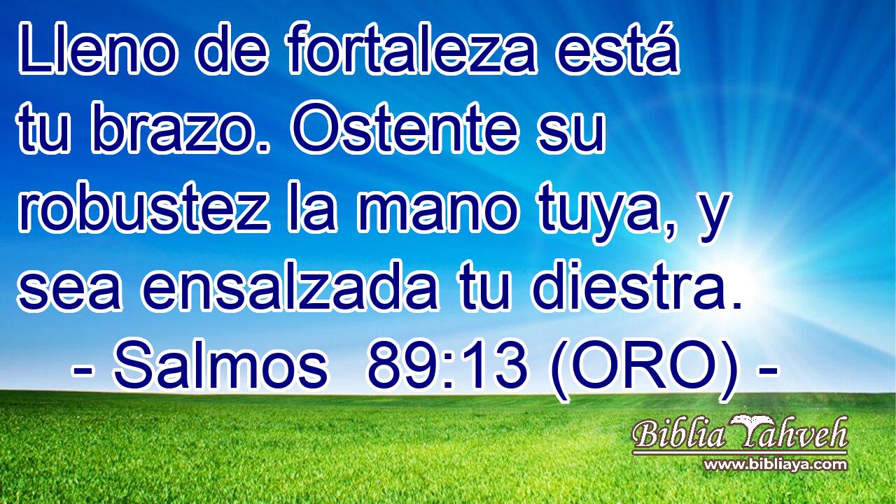  Lleno de fortaleza está tu brazo. Ostente su robustez la mano tuya, y sea ensalzada tu diestra. 