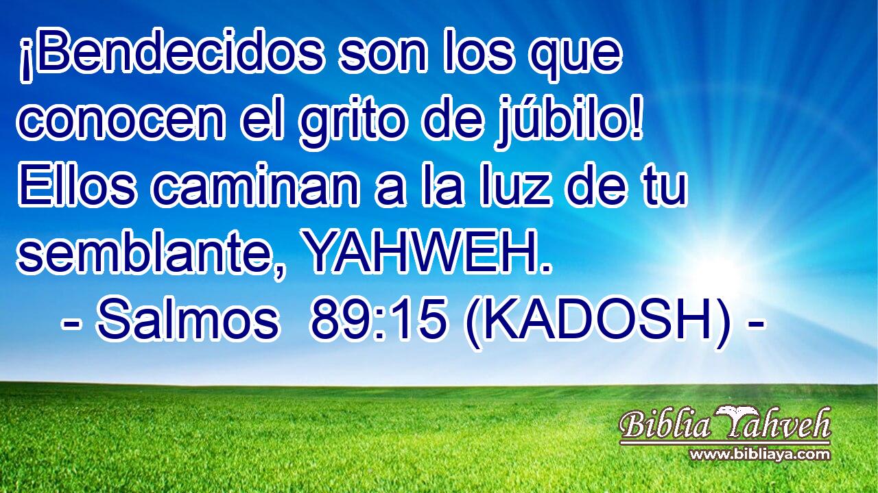  ¡Bendecidos son los que conocen el grito de júbilo! Ellos caminan a la luz de tu semblante, YAHWEH. 