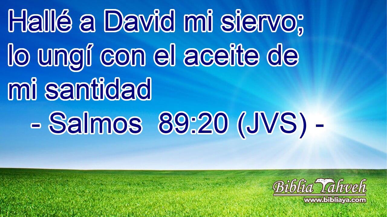 Hallé a David mi siervo; lo ungí con el aceite de mi santidad