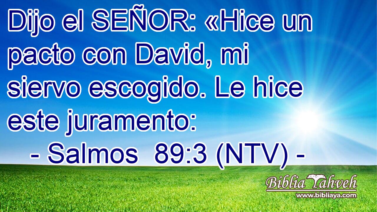 Dijo el SEÑOR: «Hice un pacto con David, mi siervo escogido. Le hice este juramento: