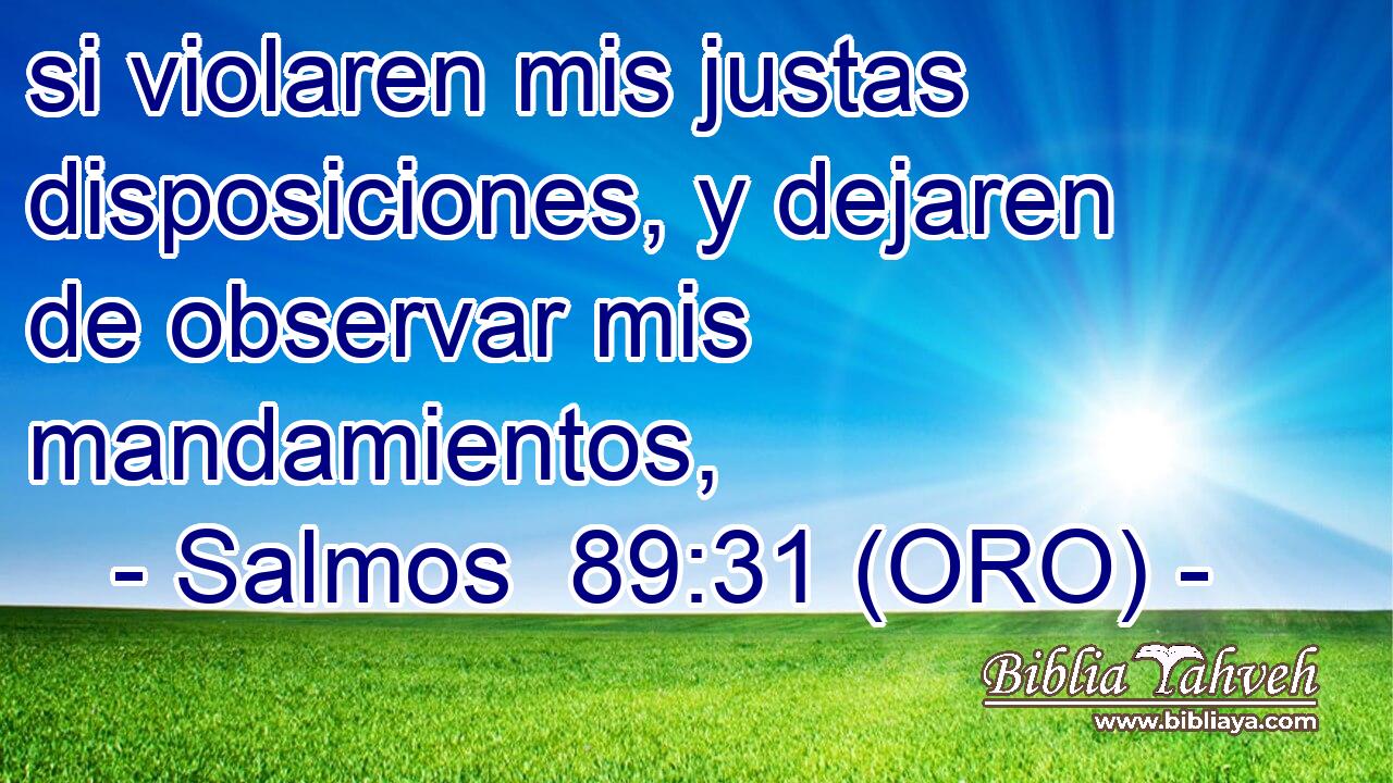  si violaren mis justas disposiciones, y dejaren de observar mis mandamientos, 