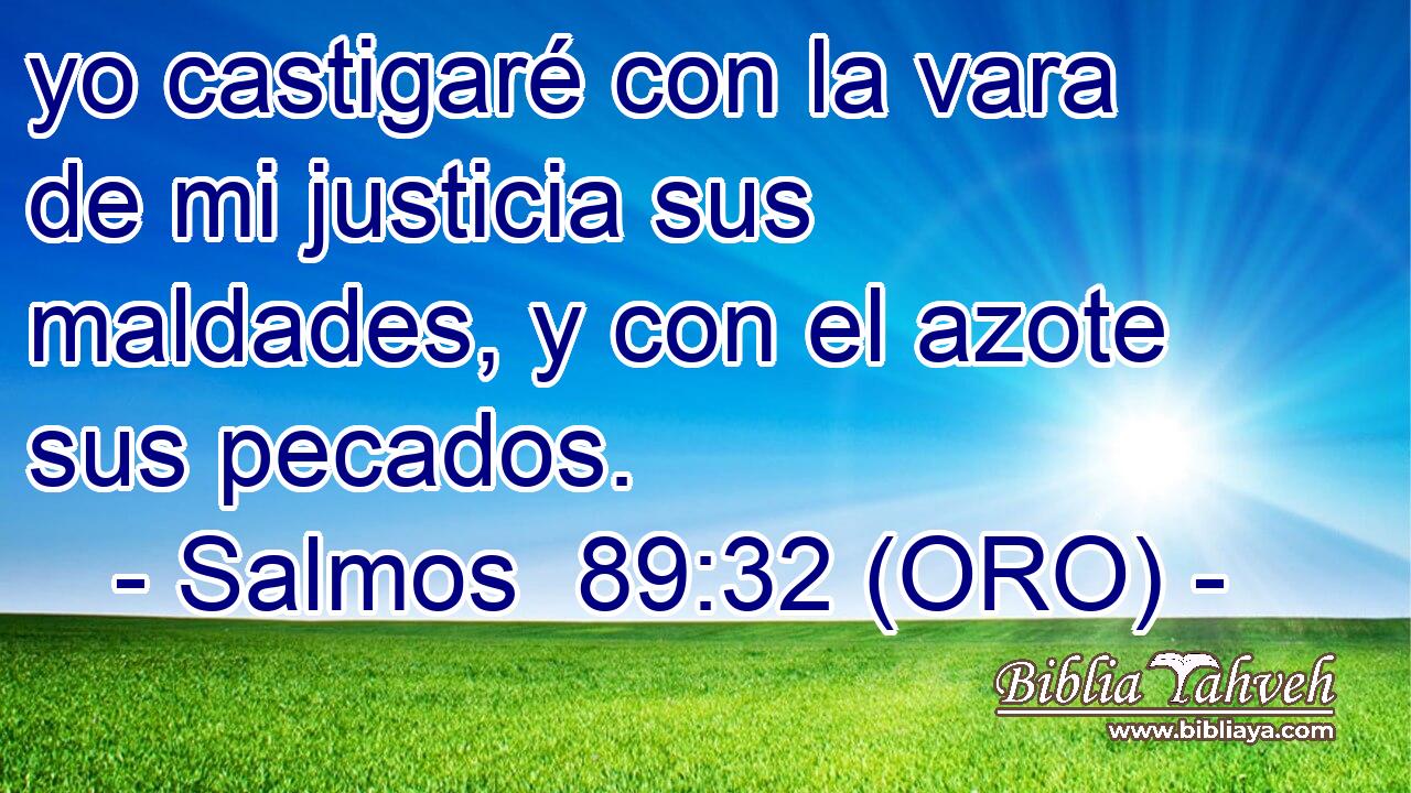  yo castigaré con la vara de mi justicia sus maldades, y con el azote sus pecados. 