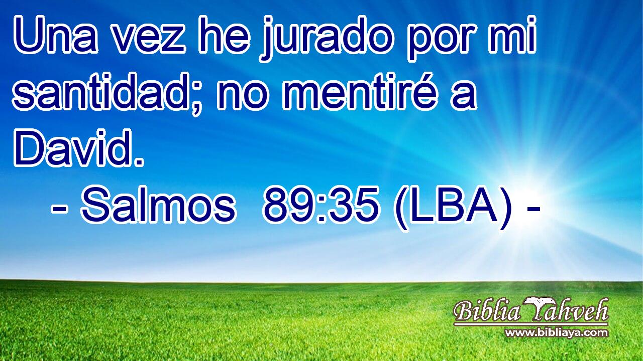 Una vez he jurado por mi santidad; no mentiré a David.