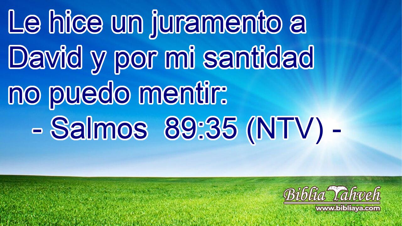 Le hice un juramento a David y por mi santidad no puedo mentir: