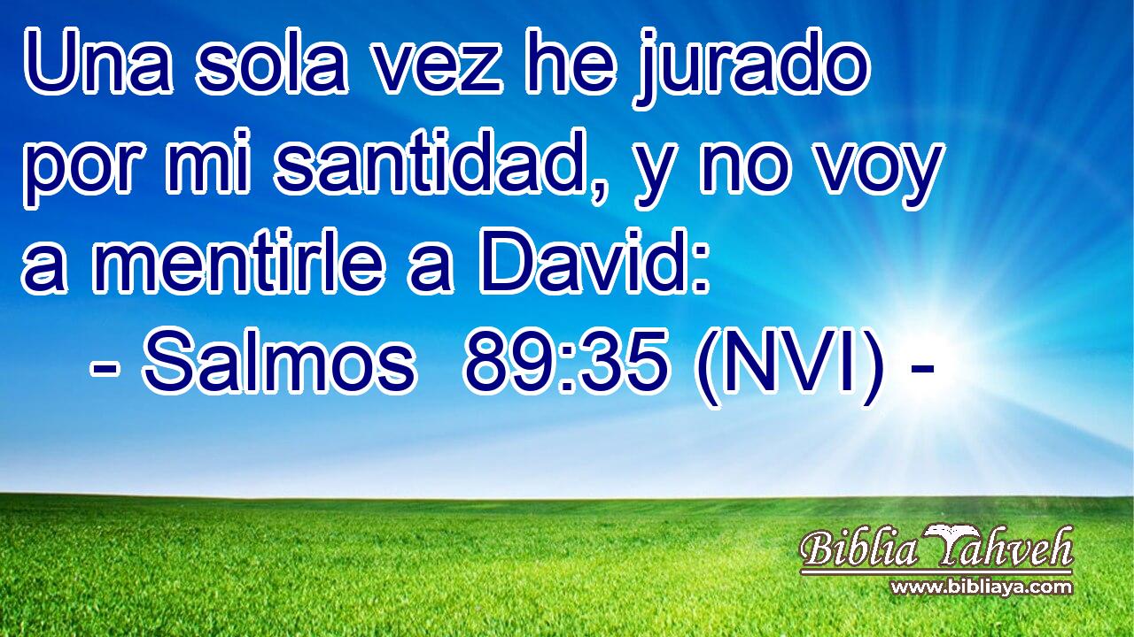  Una sola vez he jurado por mi santidad, y no voy a mentirle a David: 