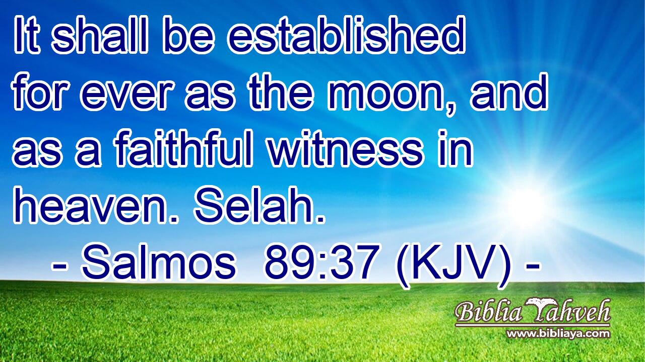 It shall be established for ever as the moon, and as a faithful witness in heaven. Selah.