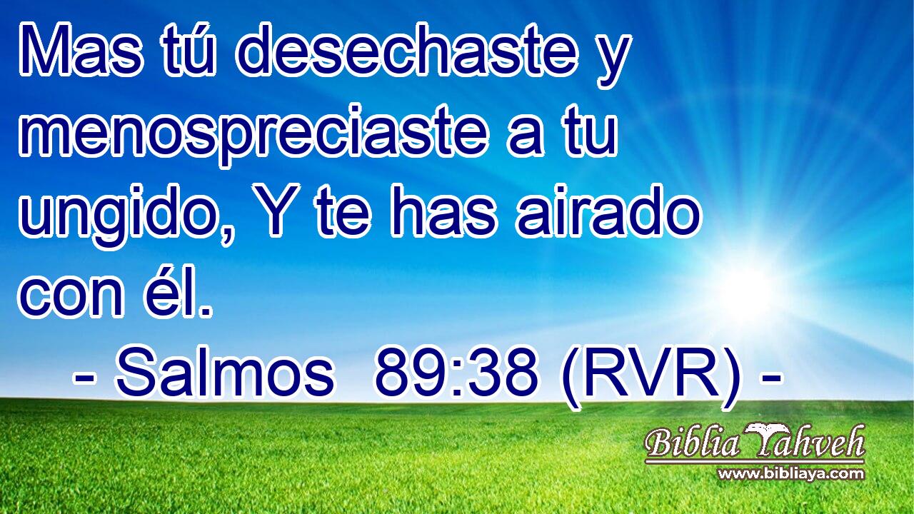 Mas tú desechaste y menospreciaste a tu ungido, Y te has airado con él.