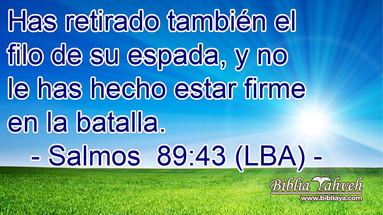 Has retirado también el filo de su espada, y no le has hecho estar firme en la batalla.