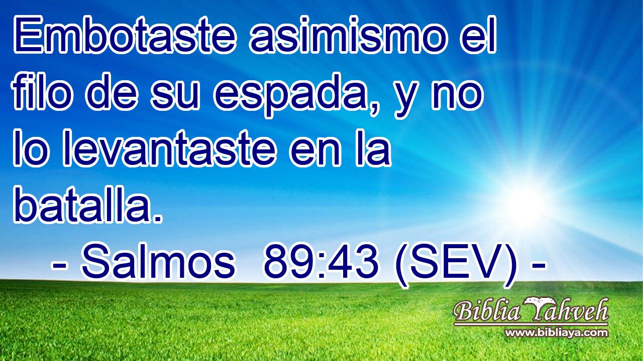 Embotaste asimismo el filo de su espada, y no lo levantaste en la batalla.