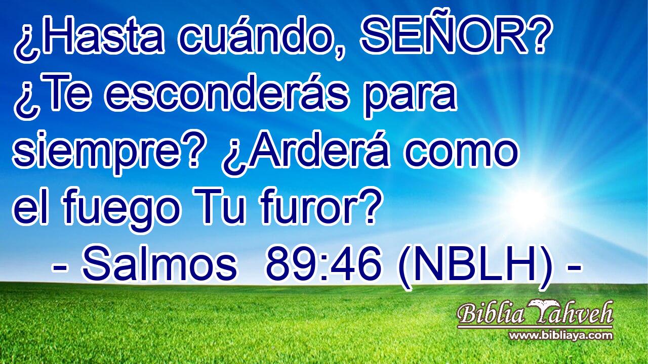  ¿Hasta cuándo, SEÑOR? ¿Te esconderás para siempre? ¿Arderá como el fuego Tu furor? 