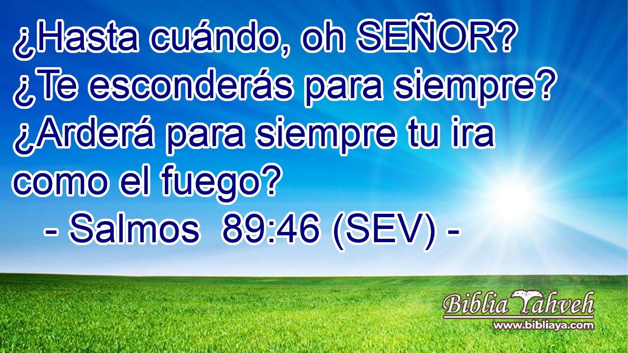 ¿Hasta cuándo, oh SEÑOR? ¿Te esconderás para siempre? ¿Arderá para siempre tu ira como el fuego?